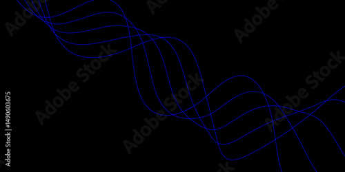 Abstract blue background with a glowing abstract waves. Abstract wave element for design. Digital frequency track equalizer, Futuristic background design. Long exposure, Light painting photography.