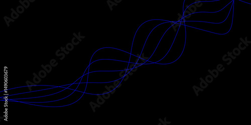 Abstract blue background with a glowing abstract waves. Abstract wave element for design. Digital frequency track equalizer, Futuristic background design. Long exposure, Light painting photography.