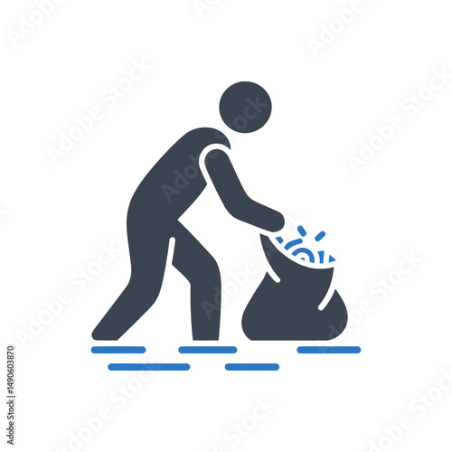 Beach Cleanup Volunteer Icon