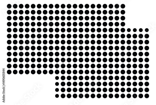 Symbol Map Of the County Pawnee (Kansas, US) showing the County with a few black dots