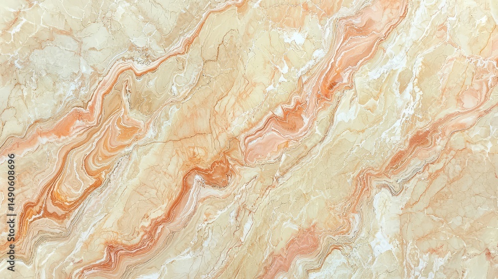 Fototapeta premium Soft, pastel marbling with delicate streaks of cream, peach, and blush