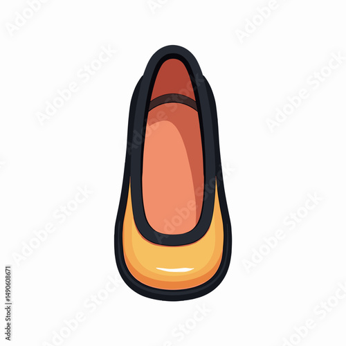 yellow shoe with black sole  high top sneaker illustration