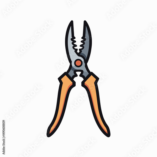 vibrant orange pliers with silver grips