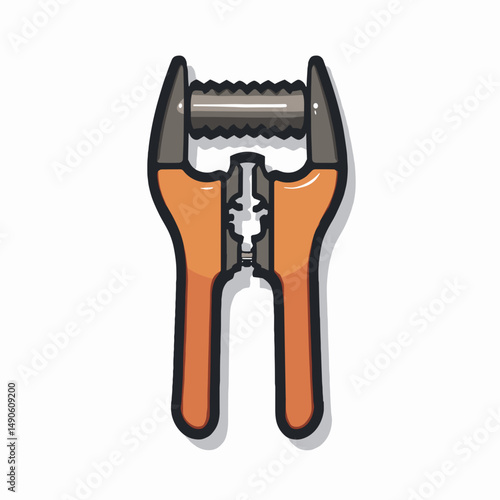 vibrant orange and yellow adjustable wrench with screwdriver function