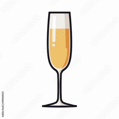 celebratory champagne glass icon with green foam