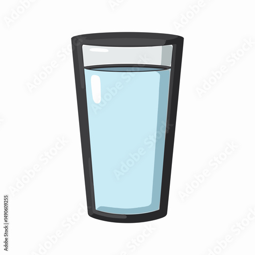 cool blue water in glass