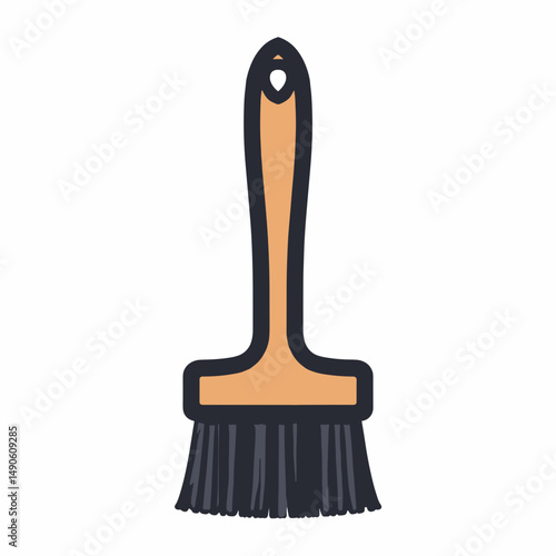highquality broom with black bristles and brown handle  cleaning tool for home and office