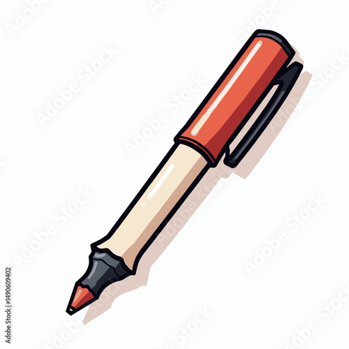 red pencil with black eraser on white background