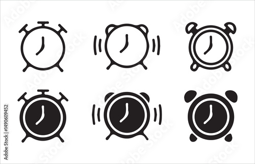 Time and Clock line icon set. Included Clock, Stopwatch, Victor illustrations  Eps 10.