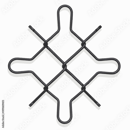 black metal frame with hooks  abstract wall art