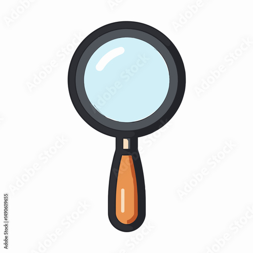 cartoon detective magnifying glass searching for clues