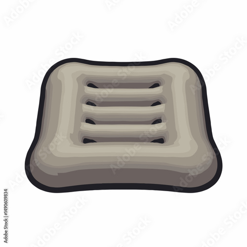 stonetextured seat cushion with ridges  beige and gray