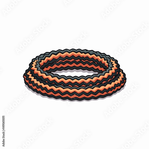 vibrant orange bracelet with black accents  fashion accessory