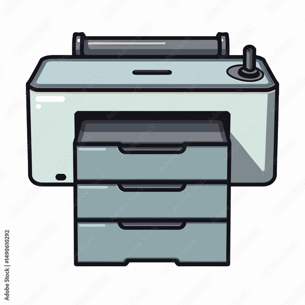 modern printer with gray cabinet and black ink cartridge modern printer with gray cabinet and black ink cartridge