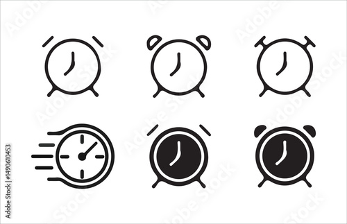 Time and Clock line icon set. Included Clock, Stopwatch, Victor illustrations  Eps 10.