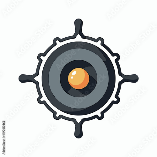 d illustration of camera with orange lens