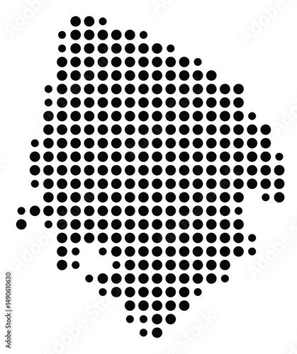 Symbol Map Of the County Jessamine (Kentucky, US) showing the County with a few black dots