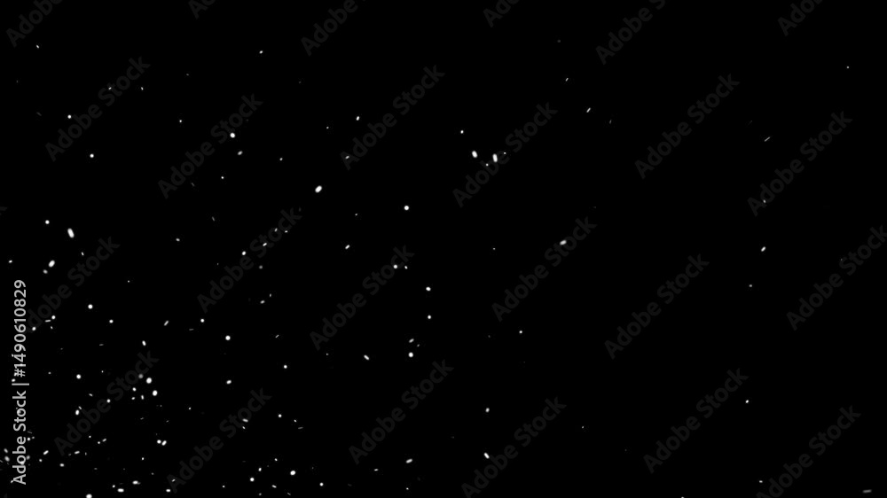 Dust particals flying against black background. Snowflakes overlay isolated on chroma key footage, Abstract white Fire Particles Animated Background. abstract dust fail video with black background