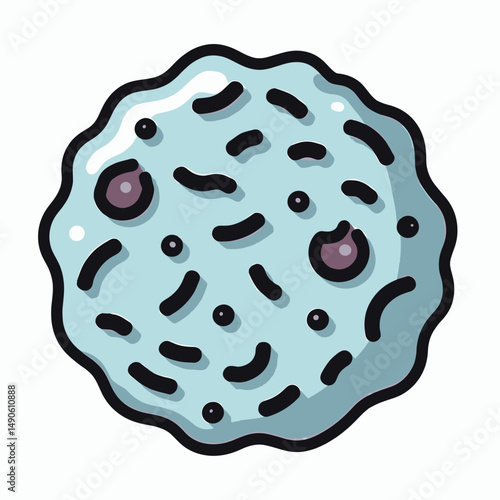 vividly illustrated cellular structure with purple accents