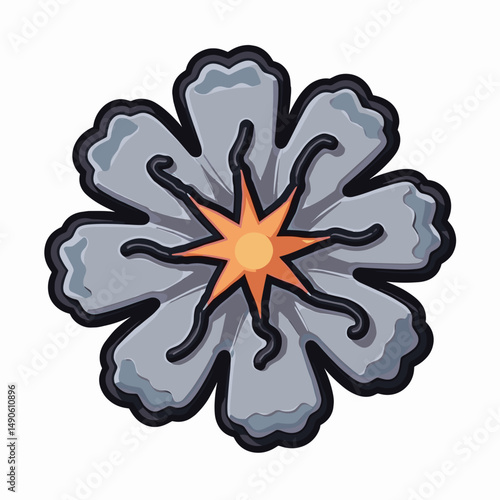 vibrant sunburst illustration with gray and orange hues