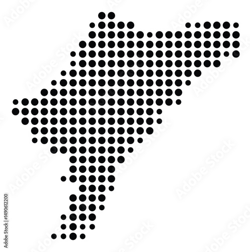 Symbol Map Of the County Nelson (Kentucky, US) showing the County with a few black dots