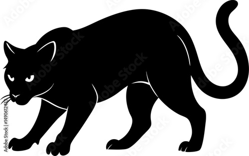 Cat Stalk Walk – Low, slow movement like hunting prey black silhouette  vector icon on white or transparent background