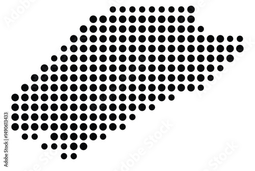 Symbol Map Of the County Webster (Kentucky, US) showing the County with a few black dots