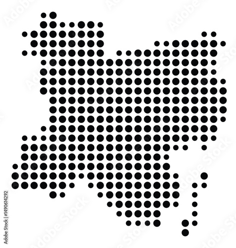 Symbol Map Of the County Waldo (Maine, US) showing the County with a few black dots