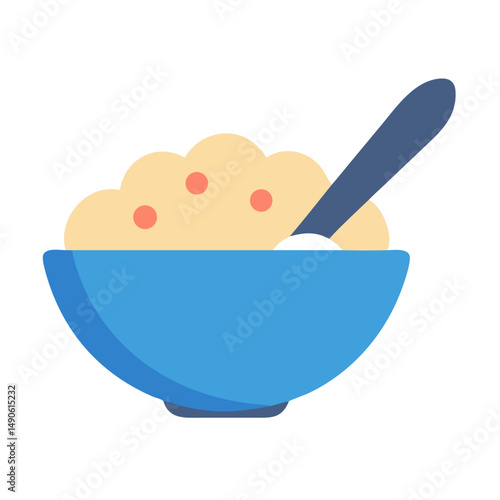 Bowl of Oatmeal with Spoon