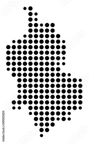 Symbol Map Of the County Plymouth (Massachusetts, US) showing the County with a few black dots