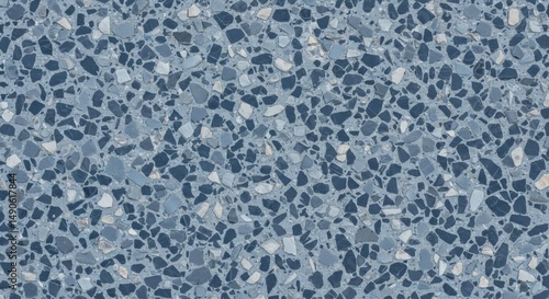 Blue terrazzo texture background seamless stone floor surface pattern design for interior and exterior
