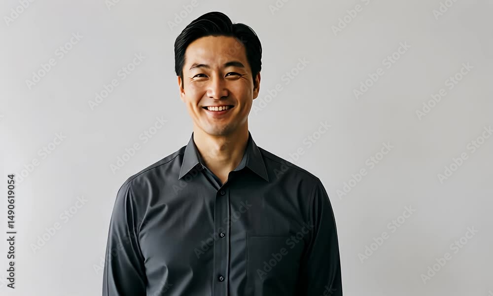 Smiling man in a dark shirt Smiling man in a dark shirt