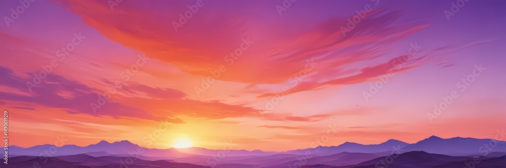 Fiery orange and violet sunset hues blend in abstract watercolor wash , watercolor, sunset, twilight Fiery orange and violet sunset hues blend in abstract watercolor wash , watercolor, sunset, twilight