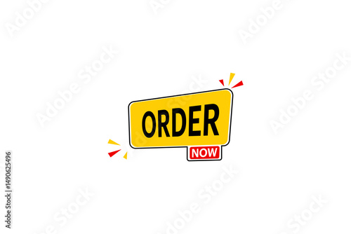 Order now tag design yellow and red in vector eps 10.