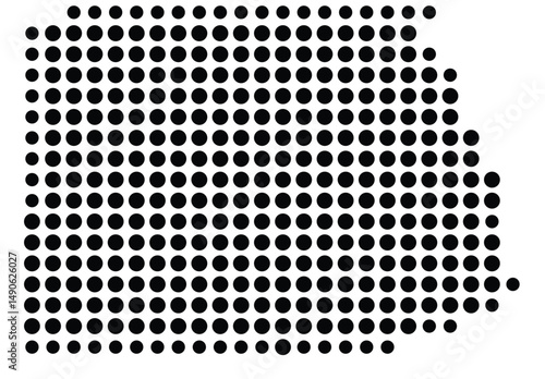 Symbol Map Of the County Copiah (Mississippi, US) showing the County with a few black dots