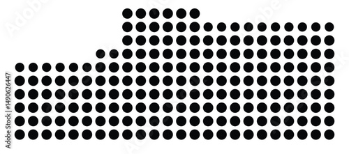 Symbol Map Of the County Grenada (Mississippi, US) showing the County with a few black dots