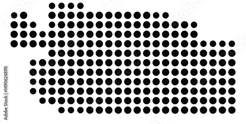 Symbol Map Of the County Jefferson (Mississippi, US) showing the County with a few black dots