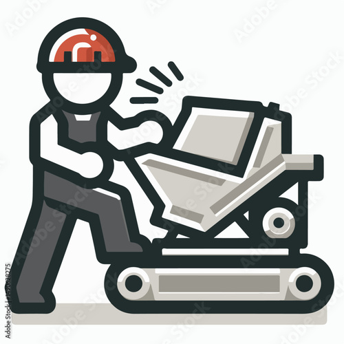 illustration of project workers crushing rocks