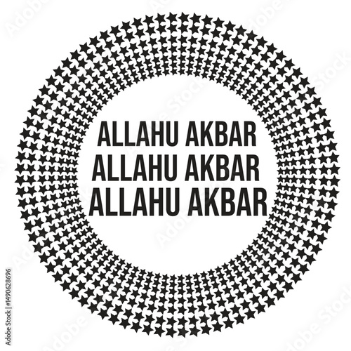 Allah name calligraphy, typography, design star