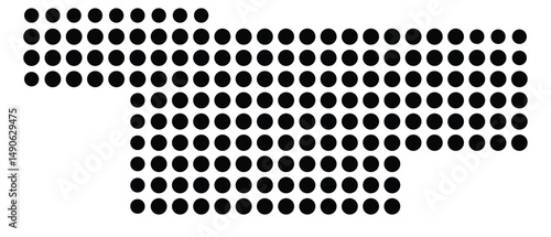 Symbol Map Of the County Audrain (Missouri, US) showing the County with a few black dots