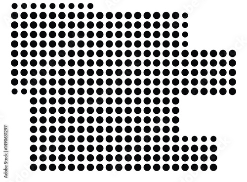 Symbol Map Of the County Dent (Missouri, US) showing the County with a few black dots
