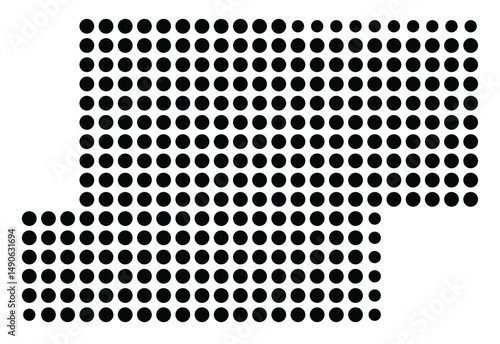 Symbol Map Of the County Hickory (Missouri, US) showing the County with a few black dots