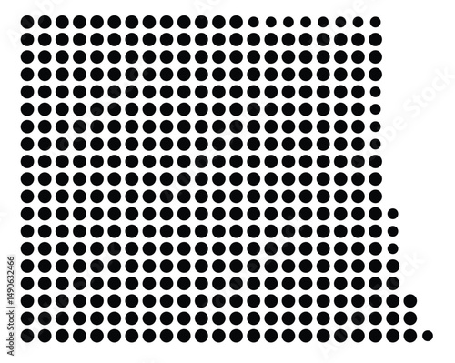 Symbol Map Of the County Lewis (Missouri, US) showing the County with a few black dots