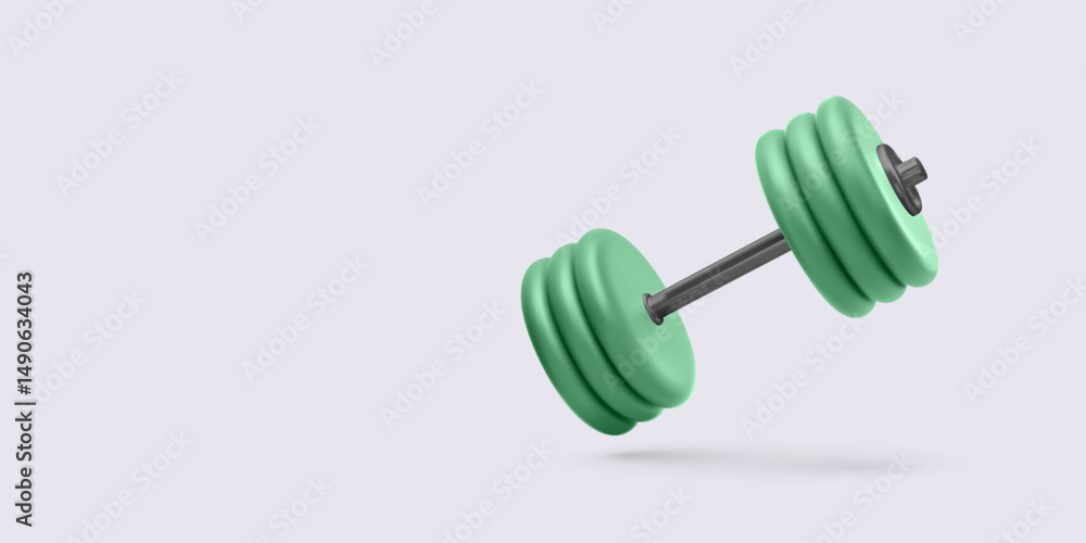 Barbell Icon. 3D Green Weightlifting Object with Black Handle. Perfect for Gym, Workout, and Fitness Training Themes. Minimal Clean Design Isolated on Light Background. Vector Illustration Barbell Icon. 3D Green Weightlifting Object with Black Handle. Perfect for Gym, Workout, and Fitness Training Themes. Minimal Clean Design Isolated on Light Background. Vector Illustration