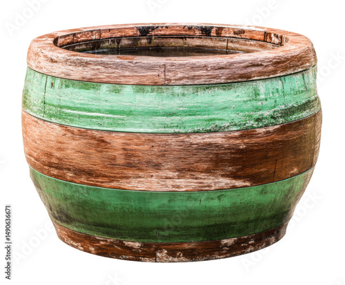 Wallpaper Mural Rustic wooden barrel for garden decoration and storage, cut out transparent Torontodigital.ca