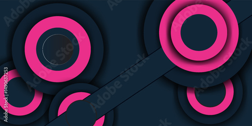 dark background with black, blue and pink composition. with circle combination