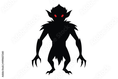 Mysterious Silhouette: A mysterious silhouette of a creature stands against a plain backdrop, its form both intriguing and a little unsettling.