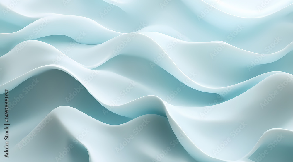 Fototapeta premium Abstract Light Blue Wave Pattern Design