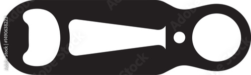 Black and White Bottle Opener Icon Illustration