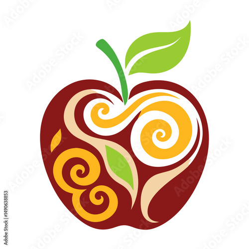 Magical Apple Logo Vector Symbol for Fantasy Brands

